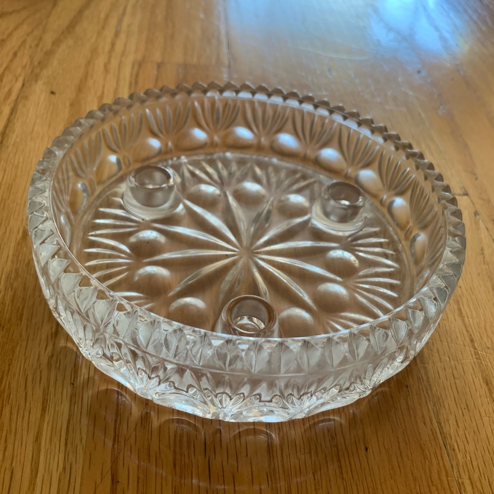 NIB Princess House Highlights 3 Taper Lead Crystal Candle Holder